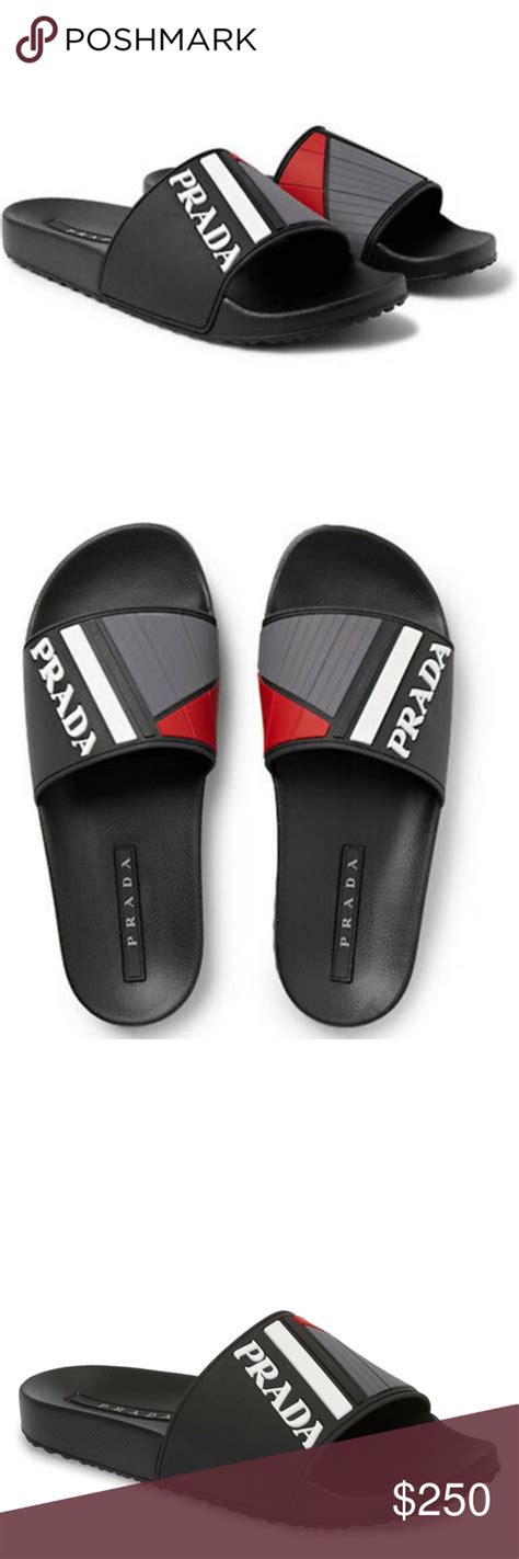 men's prada slides sale|Prada flip flops men's.